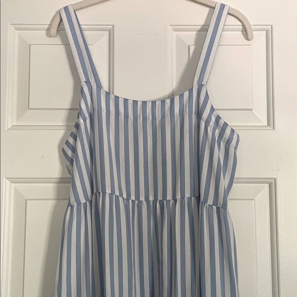 The Drop Women's Britt Tiered Maxi Tent Dress, Blue Bell Stripe - Picture 5 of 8